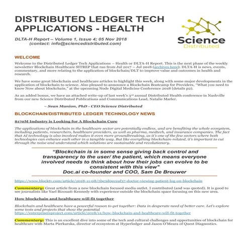 Distributed Ledger Tech Applications - Health Report V1.5