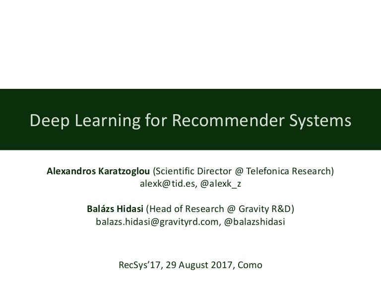 deep learning recommender system tutorial
