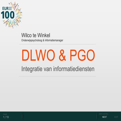 Digitale leer- en werkomgeving & Probleem gestuurd onderwijs (DLWO & PGO)
