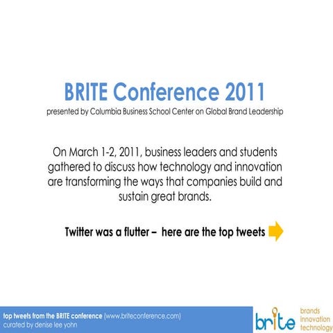 DLYohn Top Tweets from BRITE Conference 03.11