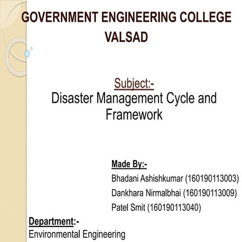 Framework and  disaster management cycle