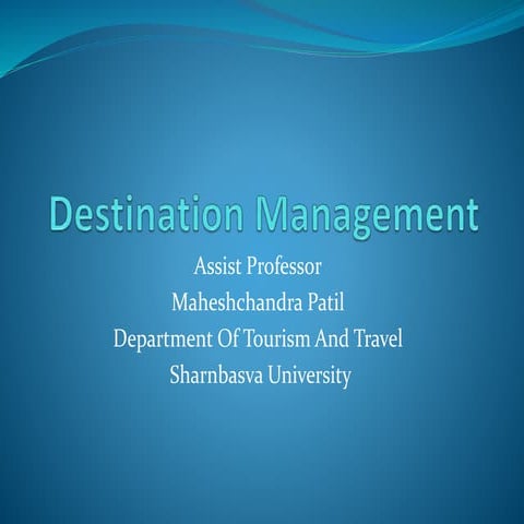Destination Management  Tourism