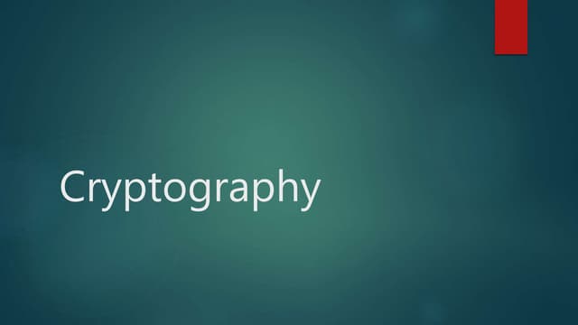 Cryptography - Discrete Mathematics