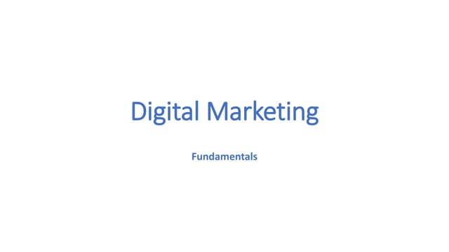 Digital Marketing Fundamentals