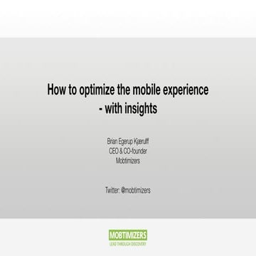 How to optimize the mobile experience - with insights