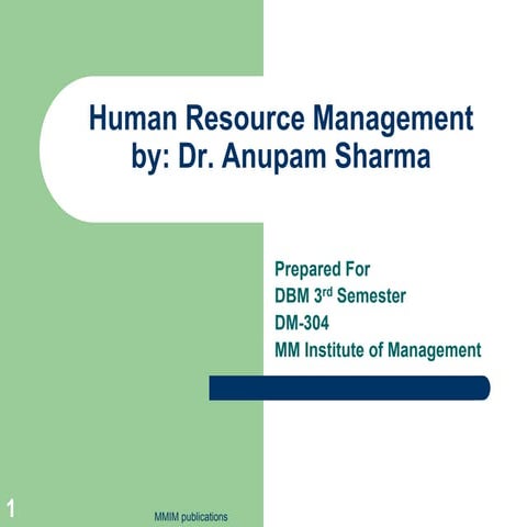 Introduction to Human Resource Management | PPT