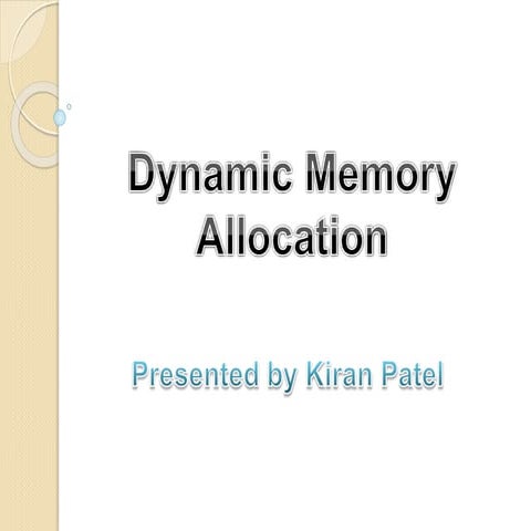 Dynamic memory Allocation in c language | PPTX