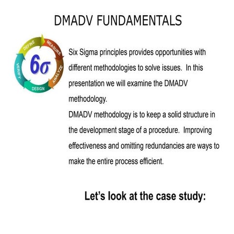 Six Sigma – DMADV Methodology