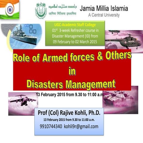 Armed Forces & others in Disaster Management
