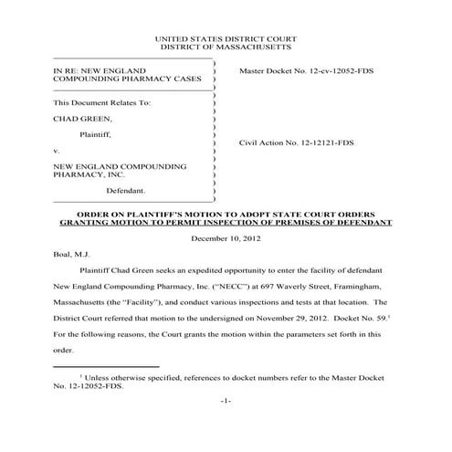 60 Minutes and New England Compounding Pharmacy