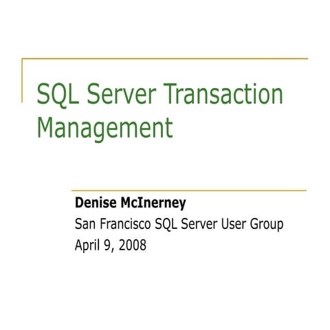 SQL Server Transaction Management | PPT