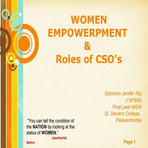 Women empowerment & Roles of CSO's