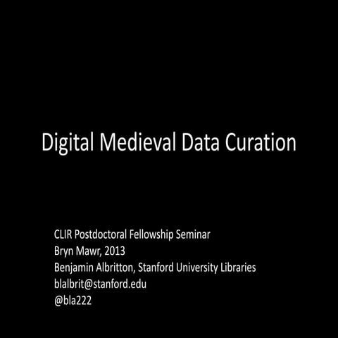 Digital Medieval Data Curation