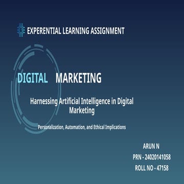 Digital marketing experiential learning assignment