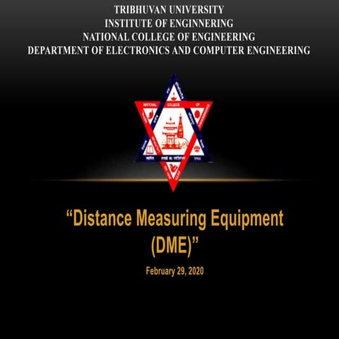 Distance Measuring Equipment (DME) power point Presentation for aircraft