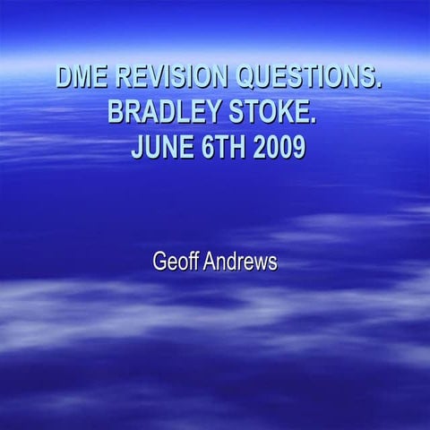 Dme Revision Questions