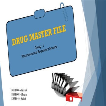 Drug Master File (DMF): Types, Format, Submission Process & Regulatory Requir...