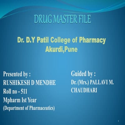 DMF   Drug Master File
