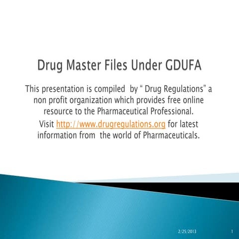 Drug Master Files under GDUFA