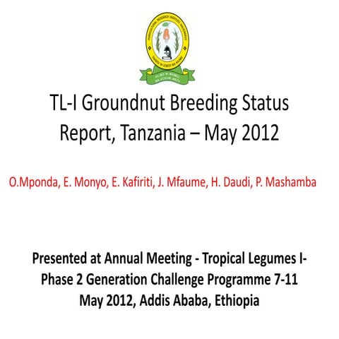TLI 2012: Data management for groundnut breeding - Tanzania