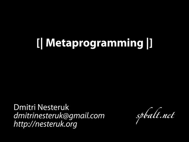 Metaprogramming | PDF