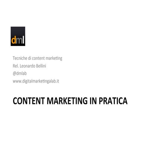 Content Marketing, in pratica