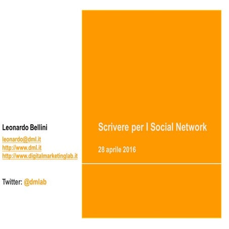 Scrivere per i Social Network