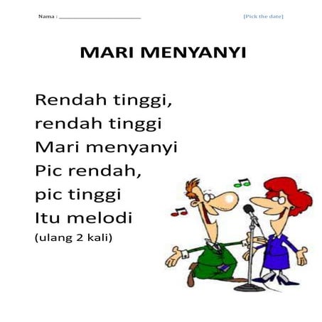 Dunia Muzik Lirik Lagu Th 1 Mari Menyanyi | DOCX