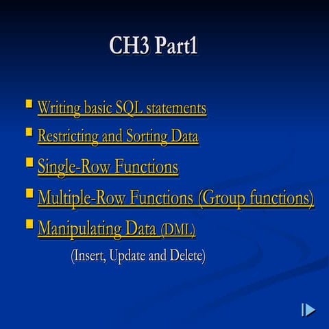 DataBase DML - SQL. This content about SQL