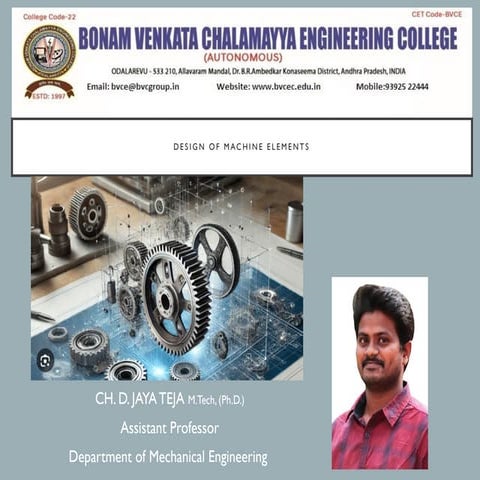 design of machine elements and members in mechanical engineering