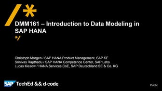 DMM161 HANA_MODELING_2015