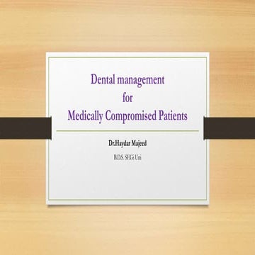 Dental management of Patients taking oral anti-coagulants and Aspirin ...