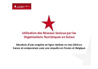 Utilisation des réseaux sociaux. Comparatif des usages entre les organisations suisses, françaises et belges