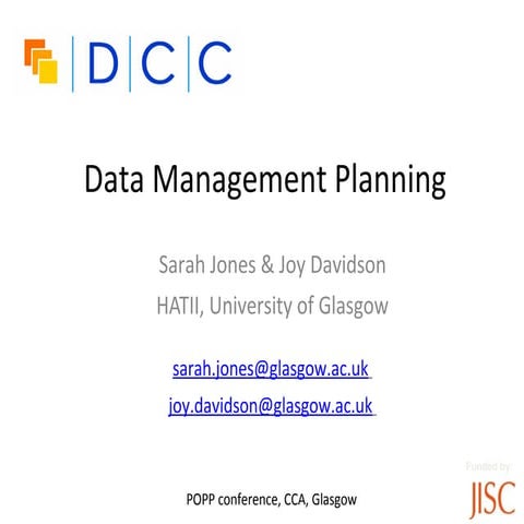 Data Management Planning