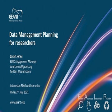 Data Management Planning for researchers