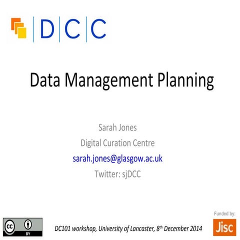 Introduction to Data Management Planning
