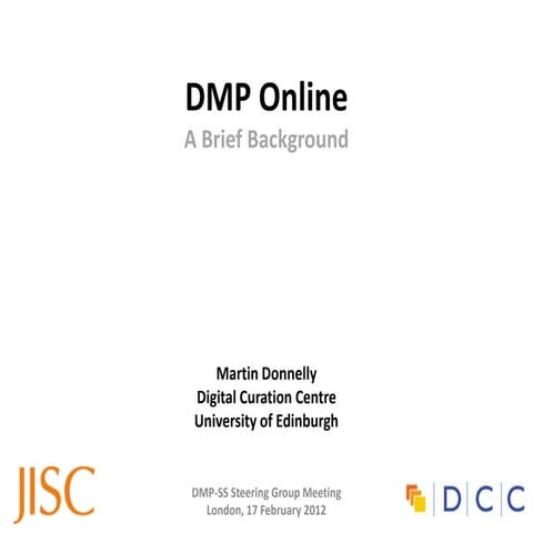 DMP Online: A Brief Background