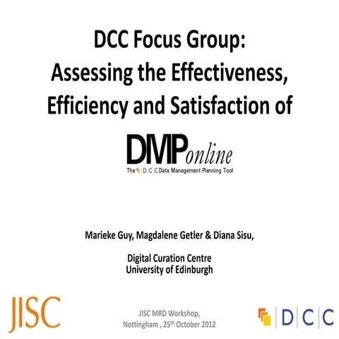 Focus Group on DMPOnline