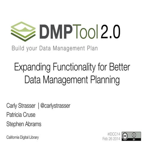 DMPTool 2.0 for #IDCC14