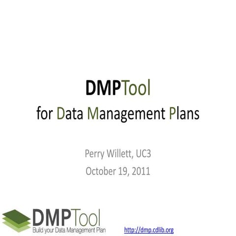 DMPTool webinar 2011-10-19