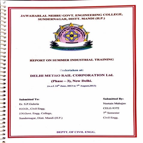 Jngec Sundernagar dmrc training file Neetain mahajan.pdf