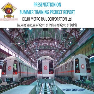 Sarita Vihar Depot, Delhi Metro training report