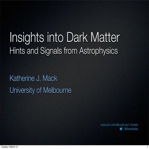Insights into Dark Matter
