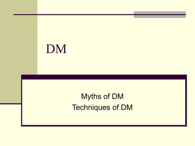 Data mining techniques and dss