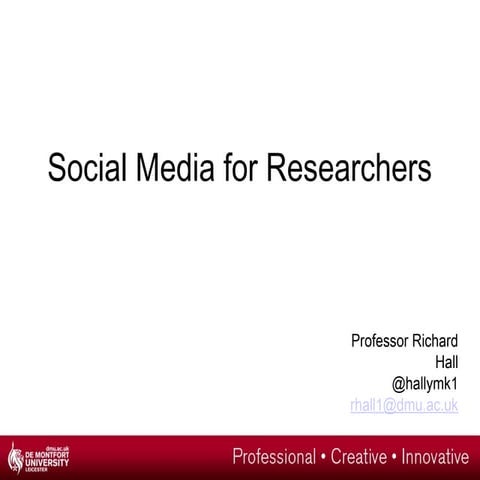 Social Media for Researchers