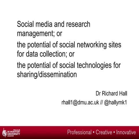 Social Media for Researchers