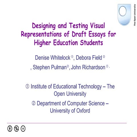 Designing and testing visual representations of draft essays for Higher Educa...