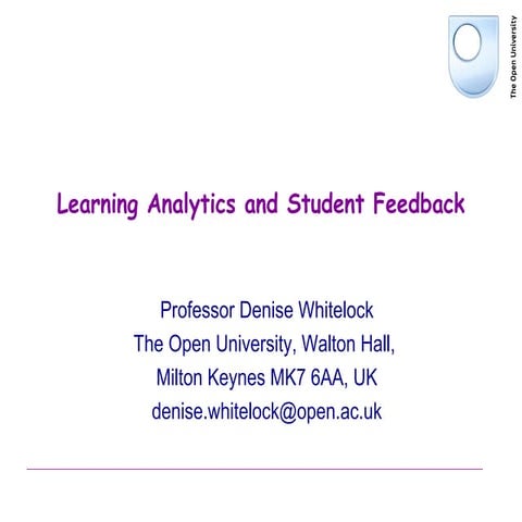 Learning Analytics and student feedback
