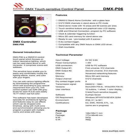 dmx touch panel controller | PDF