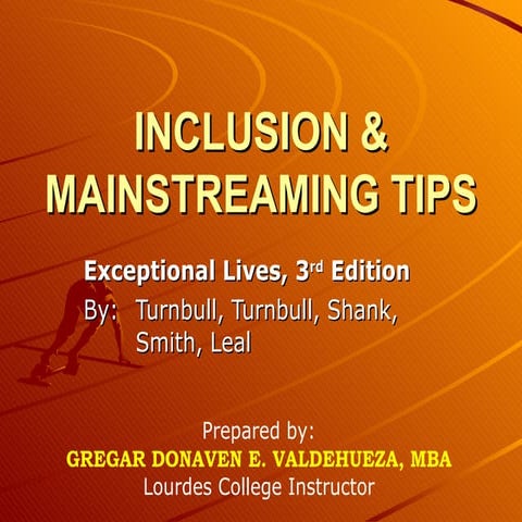 Inclusion & Mainstreaming Tips